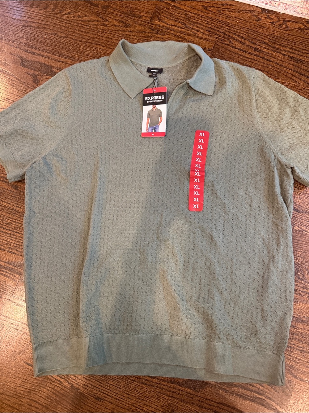 Express Men's Polo Shirt - Olive Green xl